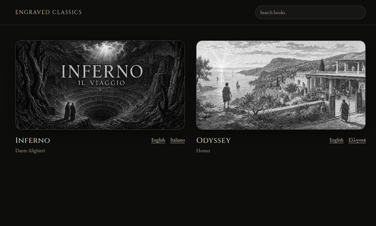 Homepage of Engraved Classics
